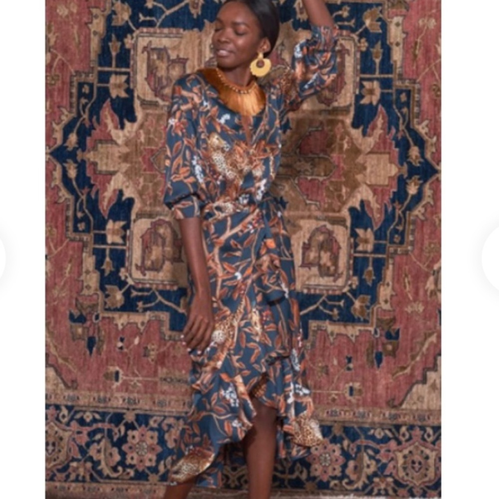NWOT  Johanna Ortiz Elegant Floral Print Dress - Picture 3 of 16